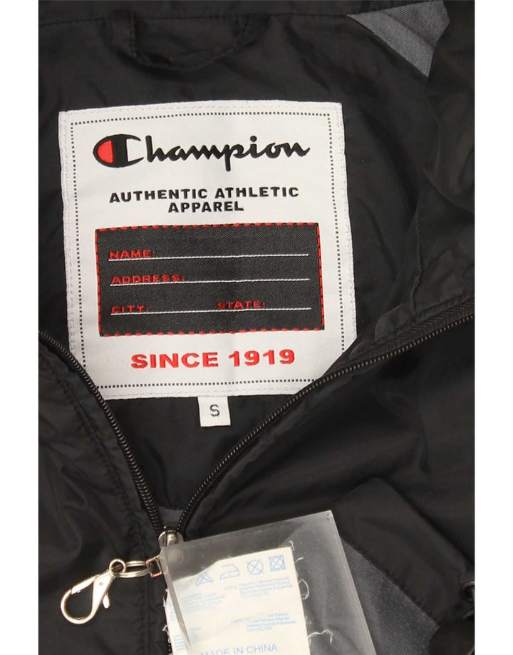 Giacca antipioggia con cappuccio da uomo Champion UK 36 Small Nera in poliammide