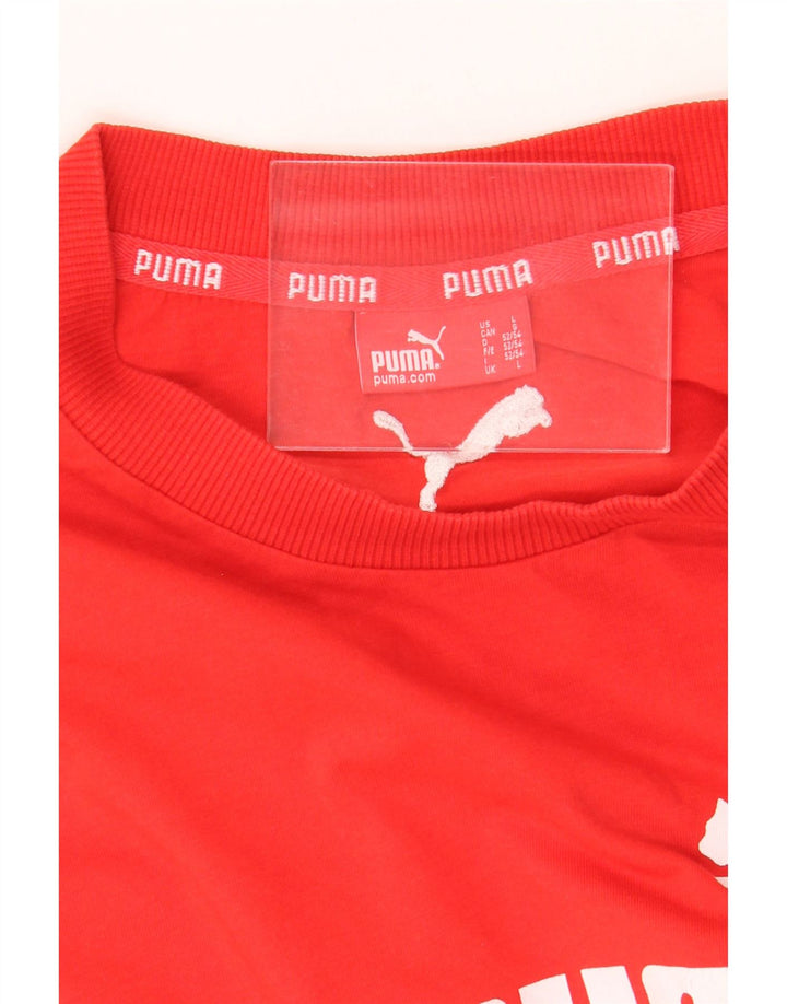 PUMA Mens Graphic T-Shirt Top Large Red Vintage Puma and Second-Hand Puma from Messina Hembry 