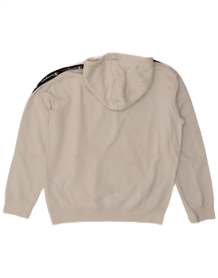 Felpa con cappuccio grafica da uomo Champion, cotone color block bianco medio