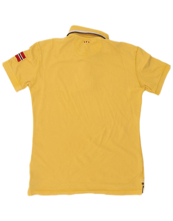 Polo grafica da uomo Napapijri piccola in cotone a righe gialle