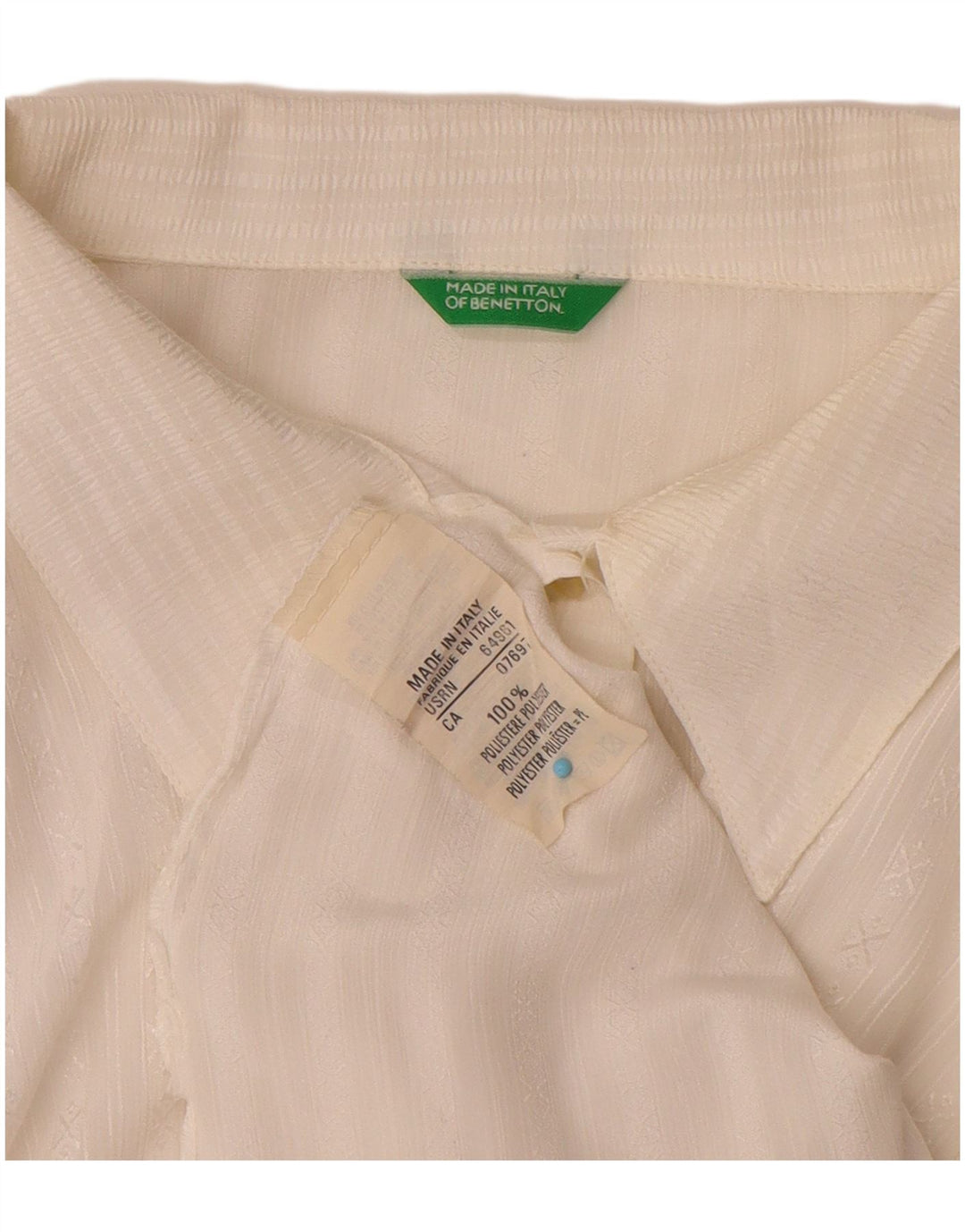 Camicetta da donna Benetton UK 16 Poliestere a righe bianche grandi