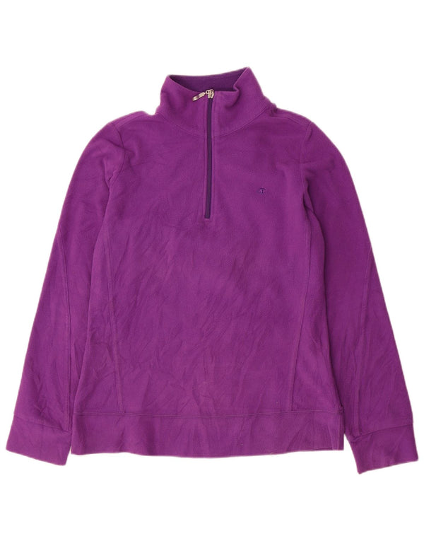 Maglione in pile Champion da donna Heritage Fit con collo e zip UK 12 medio viola