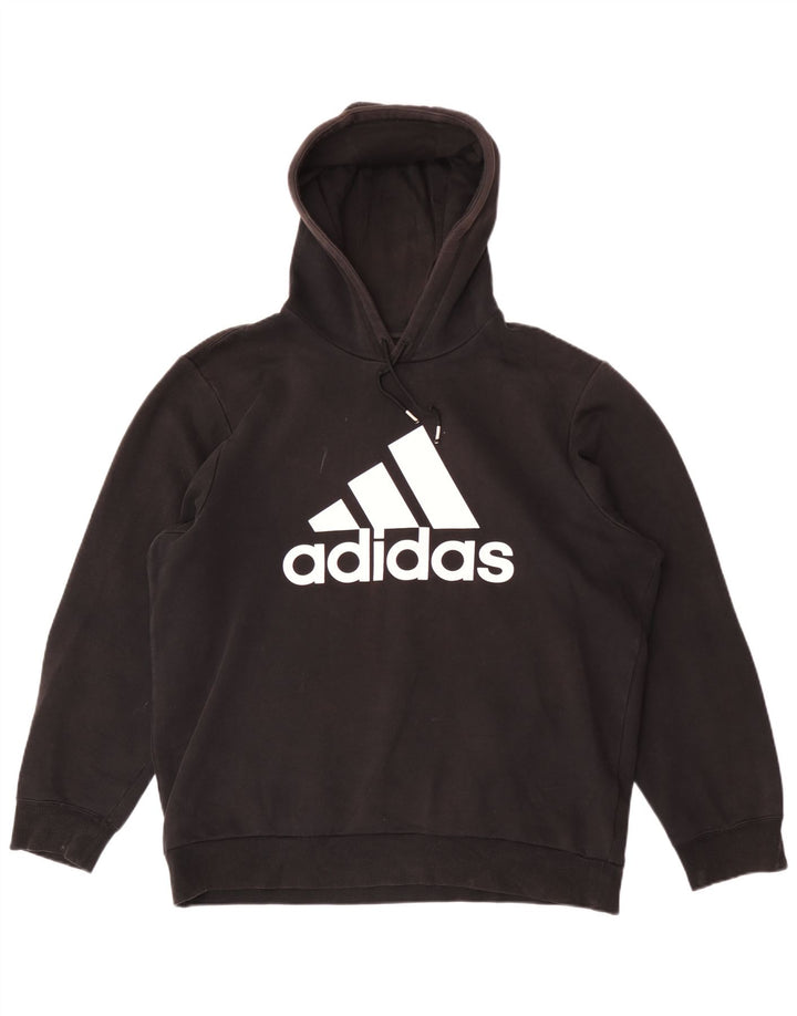 Felpa con cappuccio grafica da uomo Adidas Large nera