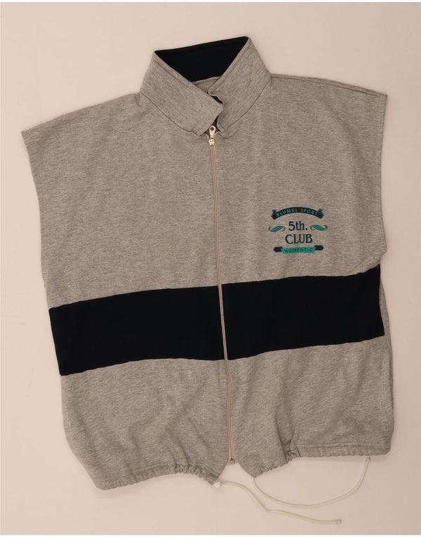 Giacca da ginnastica vintage da uomo senza maniche XL color grigio