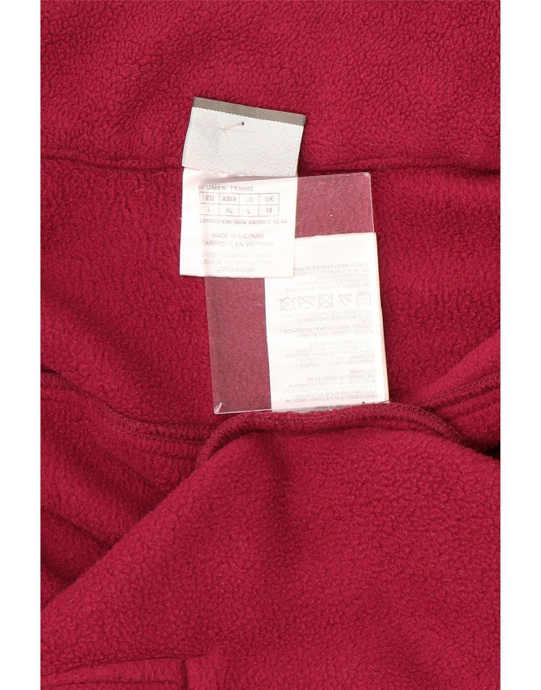 JACK WOLFSKIN Giacca in pile da donna UK 16 Large Rosa Poliestere