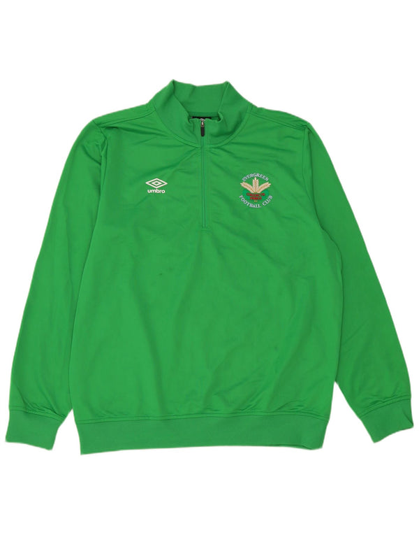 Umbro Felpa con collo con zip grafica da uomo Maglione grande poliestere verde