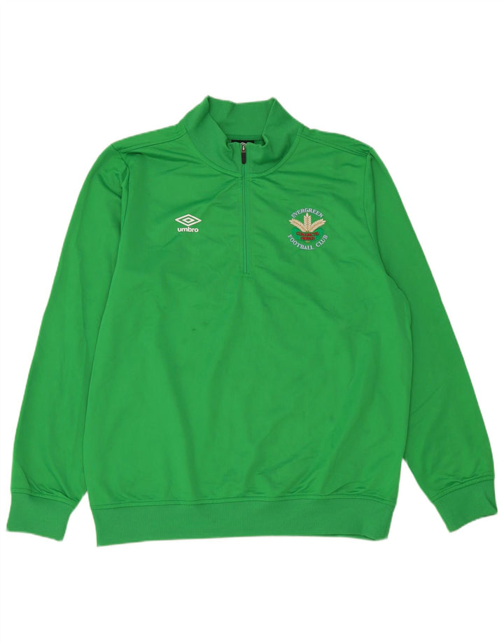 Umbro Felpa con collo con zip grafica da uomo Maglione grande poliestere verde