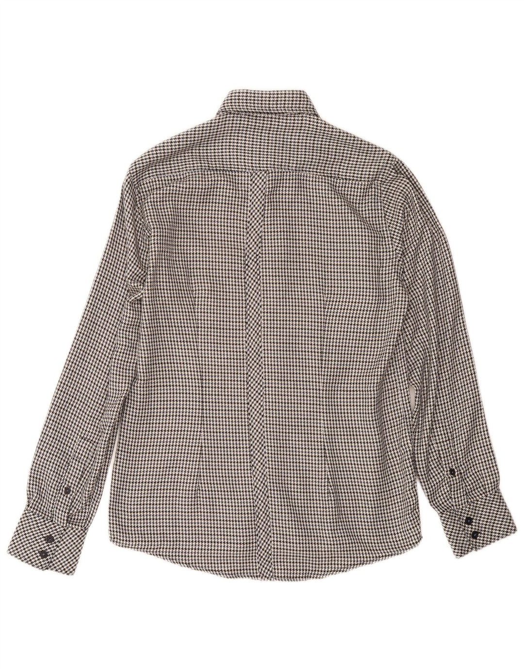 LAMBRETTA Camicia da uomo in flanella piccola in cotone pied de poule nero