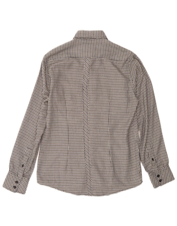 LAMBRETTA Camicia da uomo in flanella piccola in cotone pied de poule nero