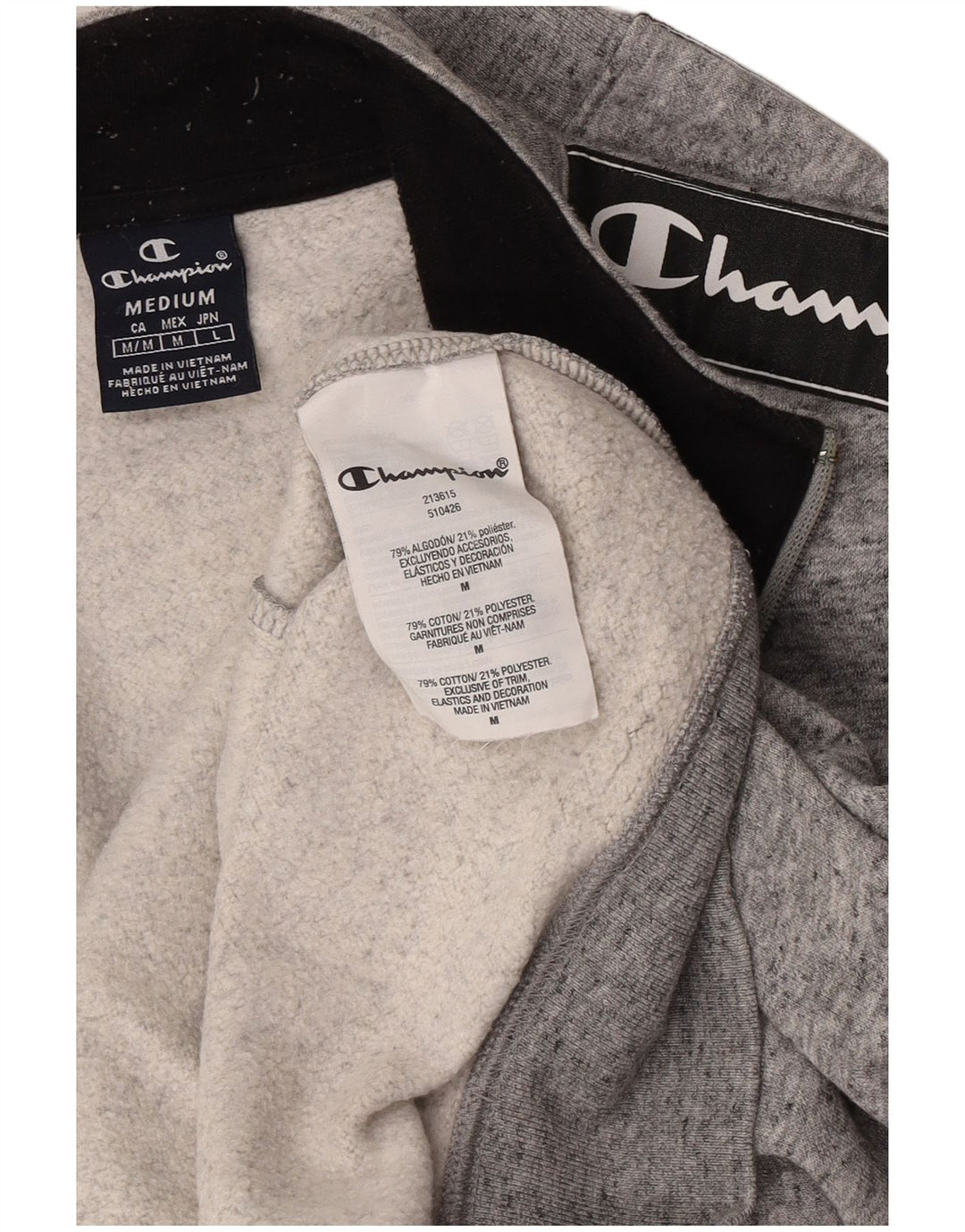 Giacca da tuta grafica da uomo Champion in cotone chiazzato grigio medio
