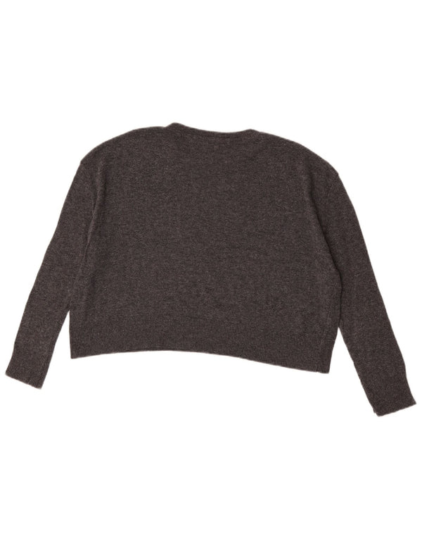 Maglione corto con scollo a barca oversize da donna Zara UK 10 piccolo grigio