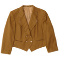 Giacca bolero doppiopetto vintage da donna con maniche a 3/4 IT 46 grande color kaki