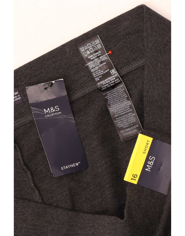 Pantaloni da tuta da donna Marks & Spencer UK 16 Large Grigio Cotone
