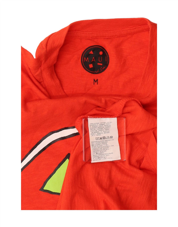 T-shirt grafica da uomo Maui and Sons Top in cotone arancione medio