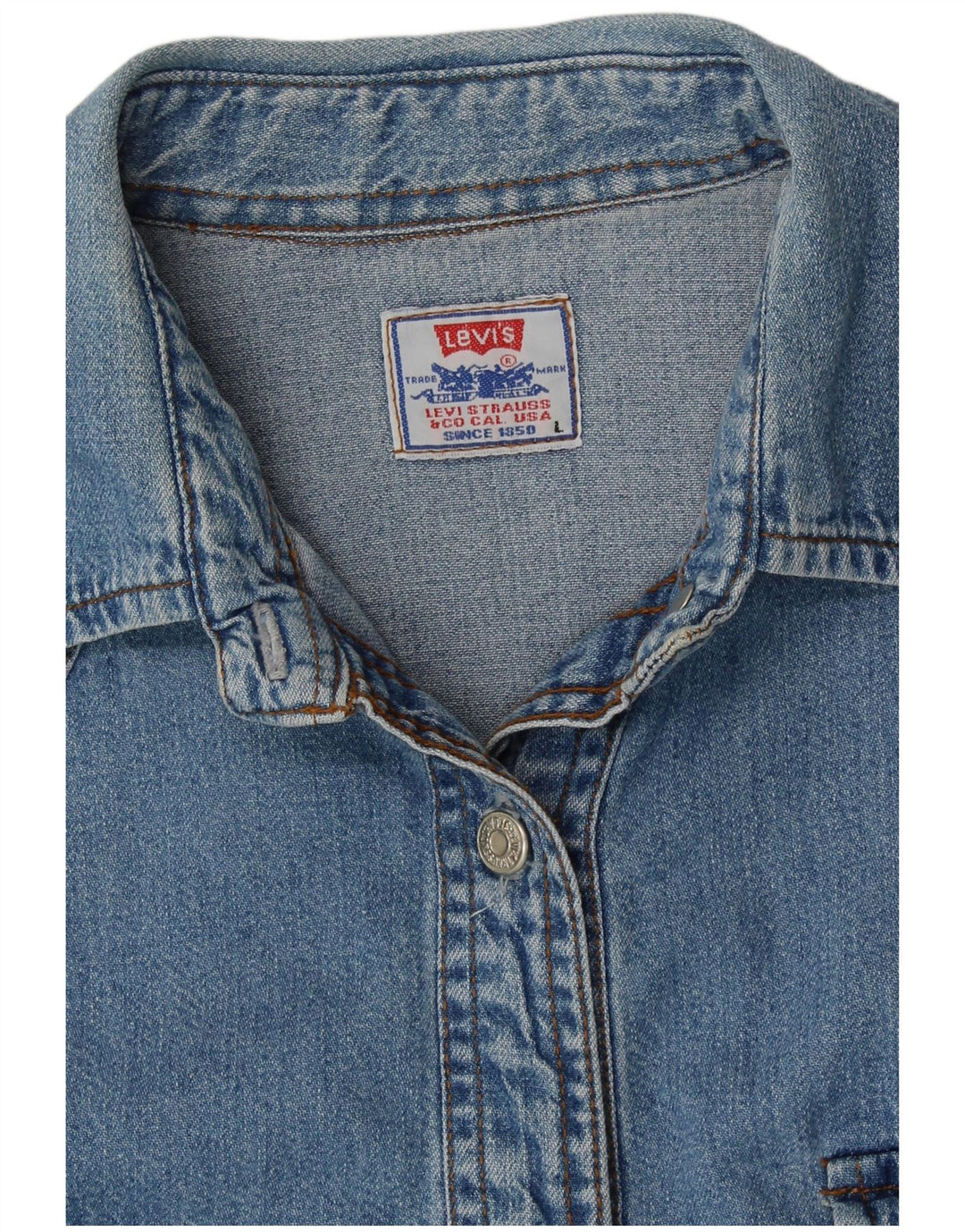 Camicia di jeans da donna LEVI'S UK 16 grande cotone blu