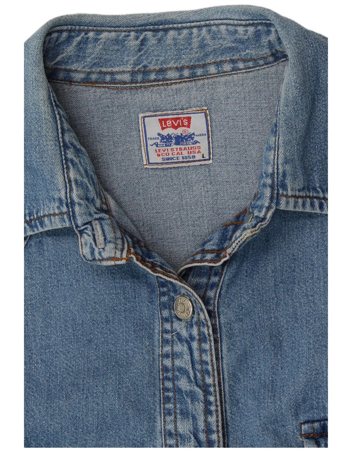 Camicia di jeans da donna LEVI'S UK 16 grande cotone blu