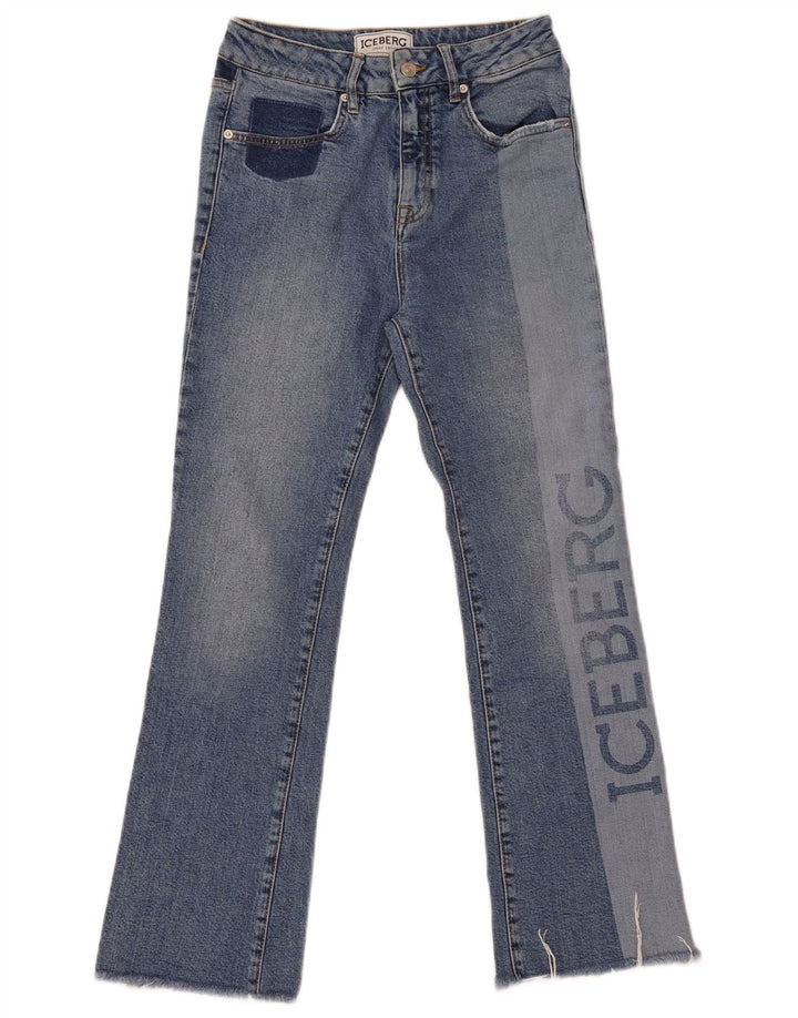 Jeans bootcut con grafica da donna Iceberg W27 L28 cotone color block blu