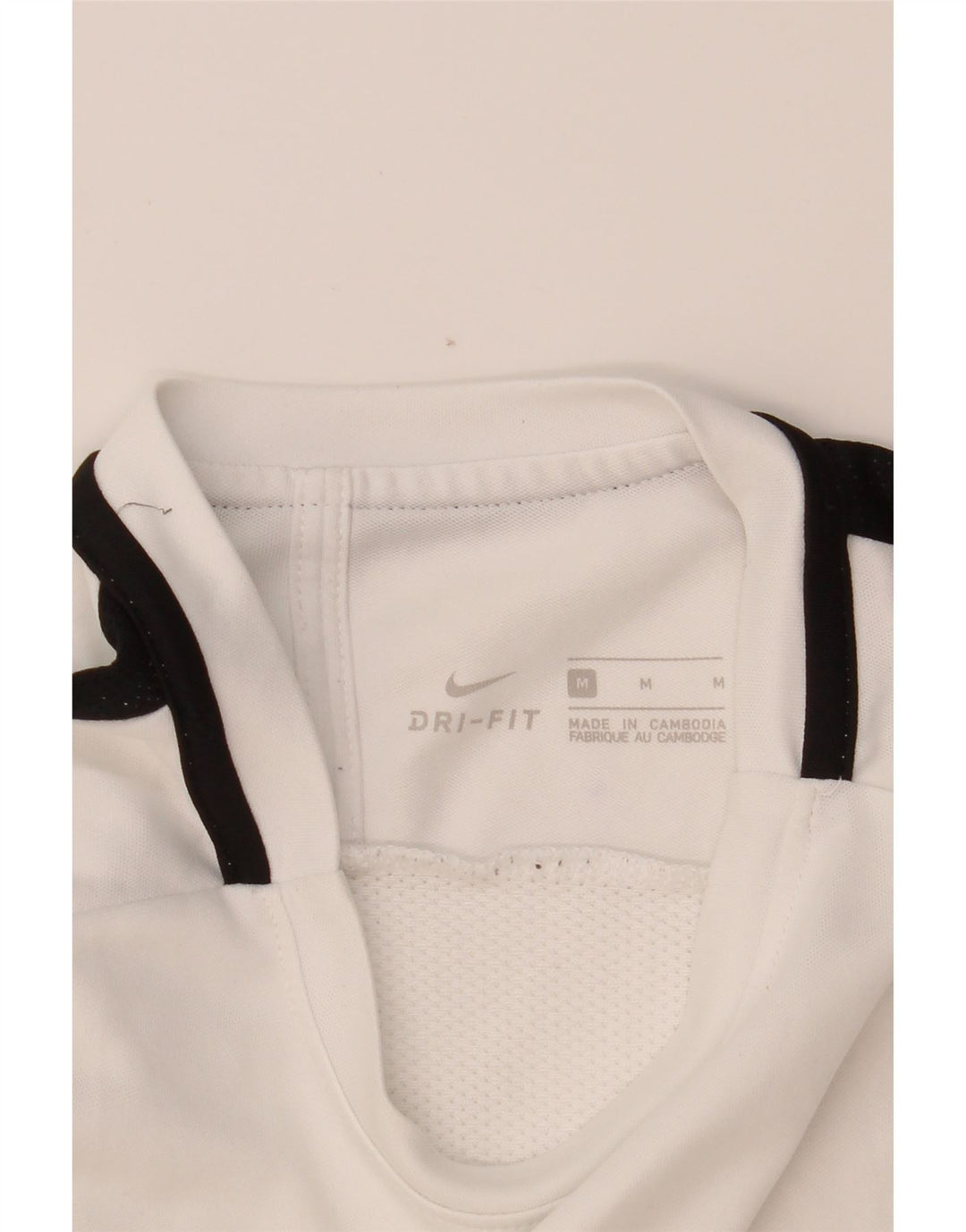NIKE Mens Dri Fit T-Shirt Top Medium White Colourblock