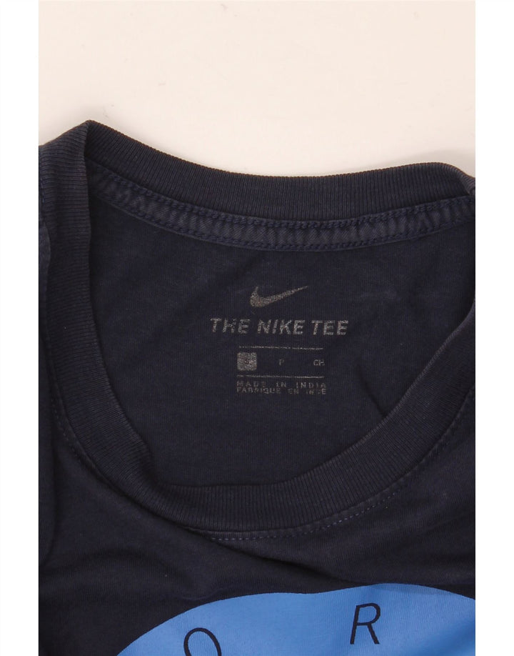 T-shirt grafica da uomo Nike Top Small in cotone blu navy