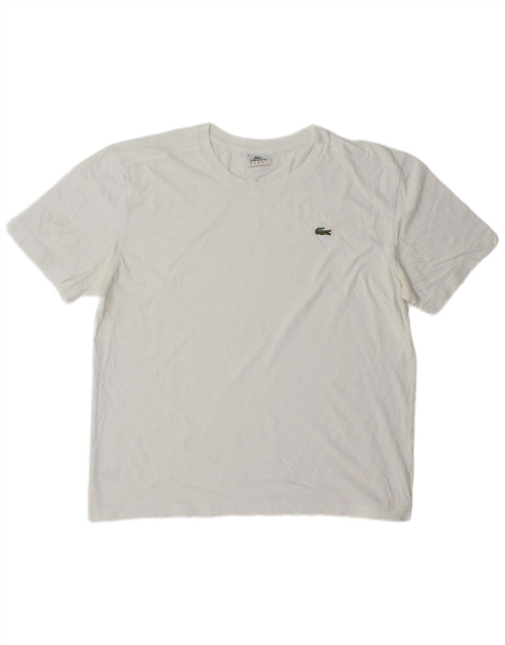 T-shirt da uomo Lacoste taglia 5 grande in cotone bianco