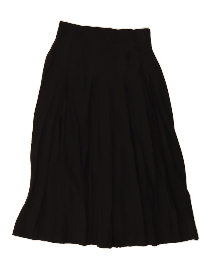 VINTAGE Womens A-Line Skirt UK 12 Medium W28  Black Viscose Vintage Vintage and Second-Hand Vintage from Messina Hembry 