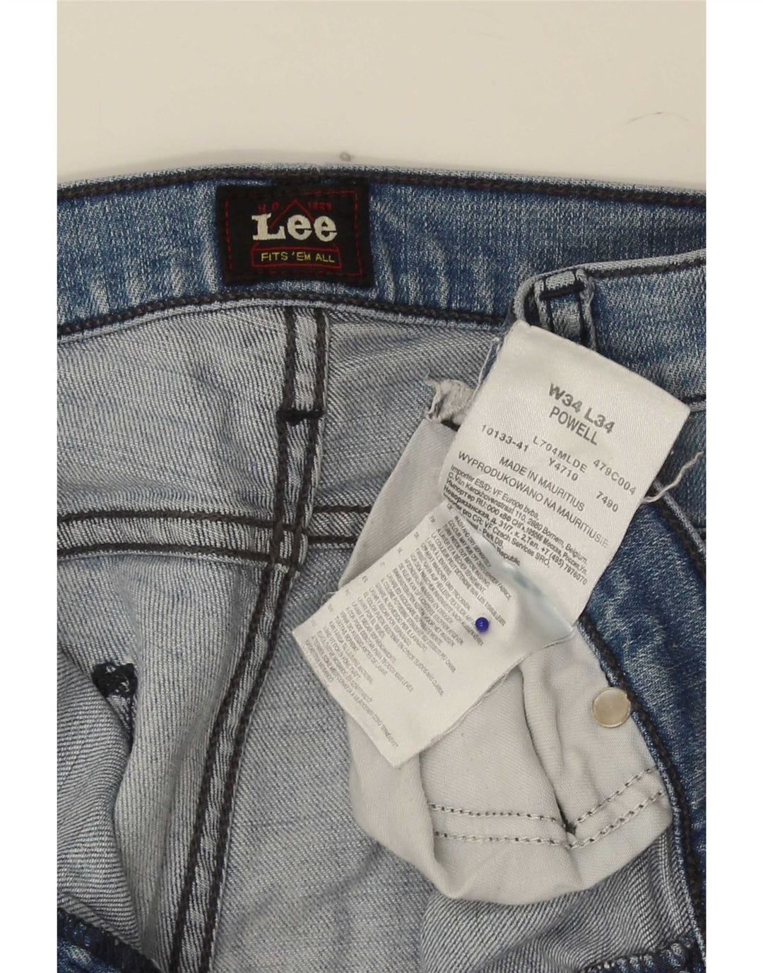 Jeans Lee Powell Slim da uomo W34 L34 cotone blu