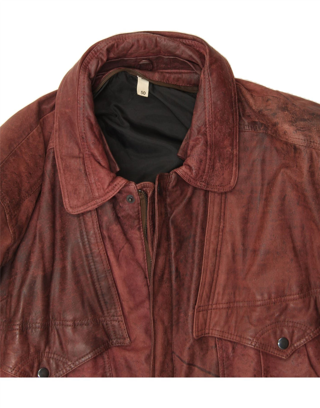 Giacca in pelle da uomo VINTAGE IT 50 Large in pelle marrone