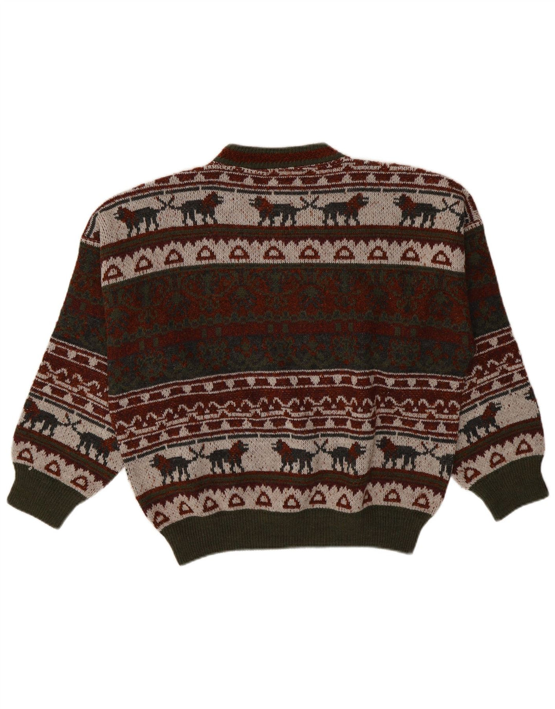 Maglione maglione girocollo vintage da uomo XL multicolore Fair Isle