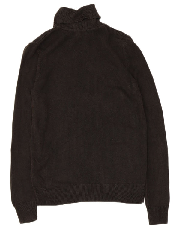 Maglione maglione a collo alto da donna Marks & Spencer UK 8 piccolo acrilico nero