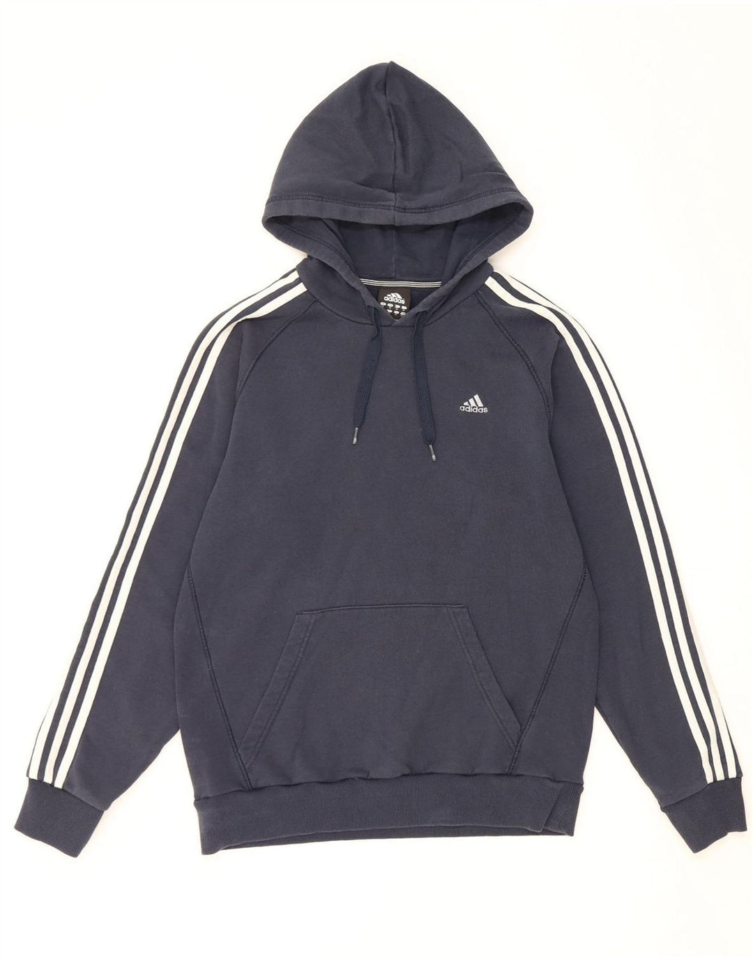 Maglione con cappuccio da uomo ADIDAS medio in cotone blu navy
