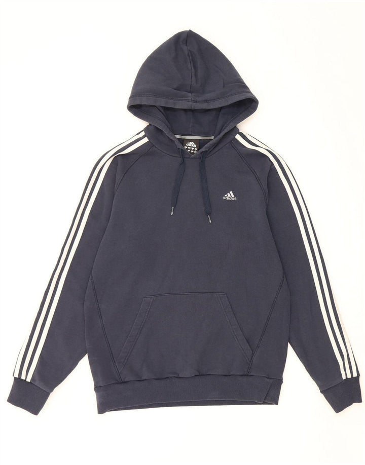 Maglione con cappuccio da uomo ADIDAS medio in cotone blu navy