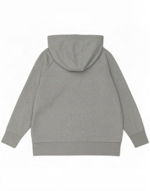 Felpa con cappuccio e zip Nike Dri Fit da donna UK 16 Large Grigio Poliestere