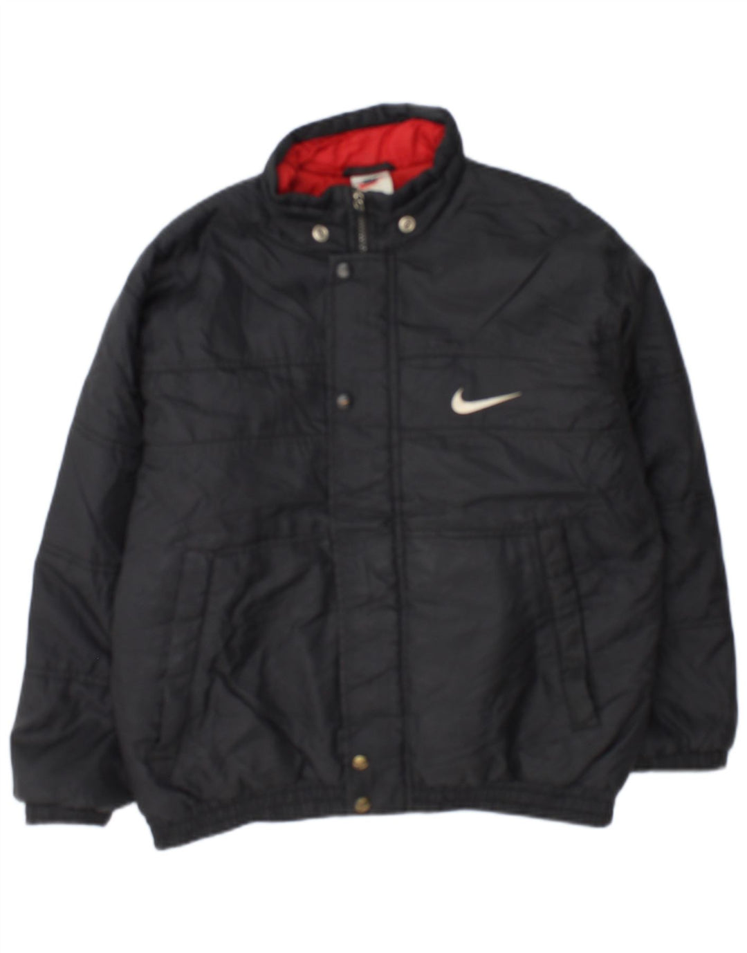 Giacca imbottita grafica Nike da bambino 12-13 anni, grande, in nylon nero