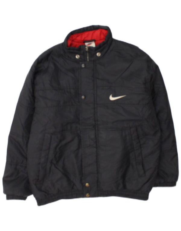 Giacca imbottita grafica Nike da bambino 12-13 anni, grande, in nylon nero