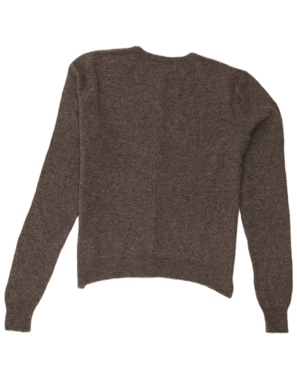 Maglione cardigan da donna Ralph Lauren UK 16 grande lana grigia