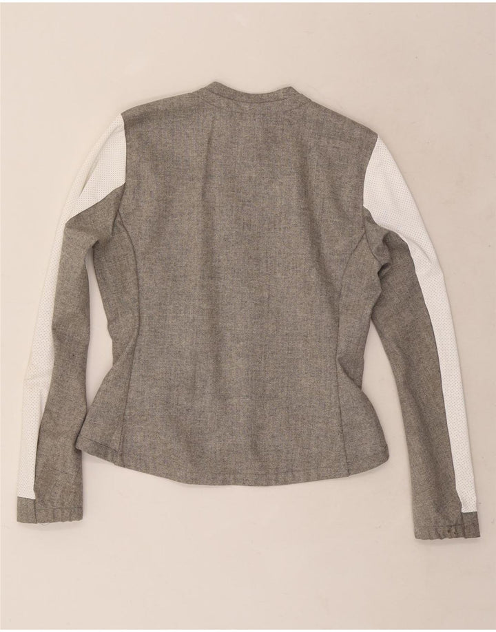 Giacca bomber da donna Adidas UK 12/14 Lana color block grigio medio
