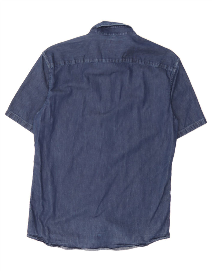 MICHAEL KORS Mens Slim Fit Short Sleeve Shirt Small Blue Cotton Vintage Michael Kors and Second-Hand Michael Kors from Messina Hembry 