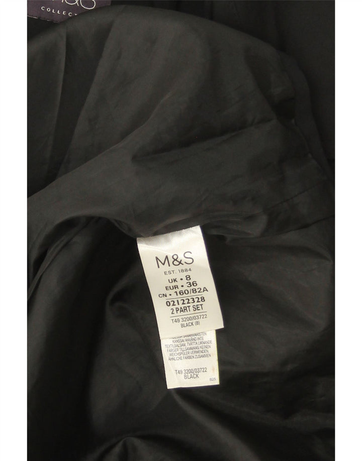 MARKS & SPENCER Womens Trench Coat UK 8 Small Black Polyester Vintage Marks & Spencer and Second-Hand Marks & Spencer from Messina Hembry 