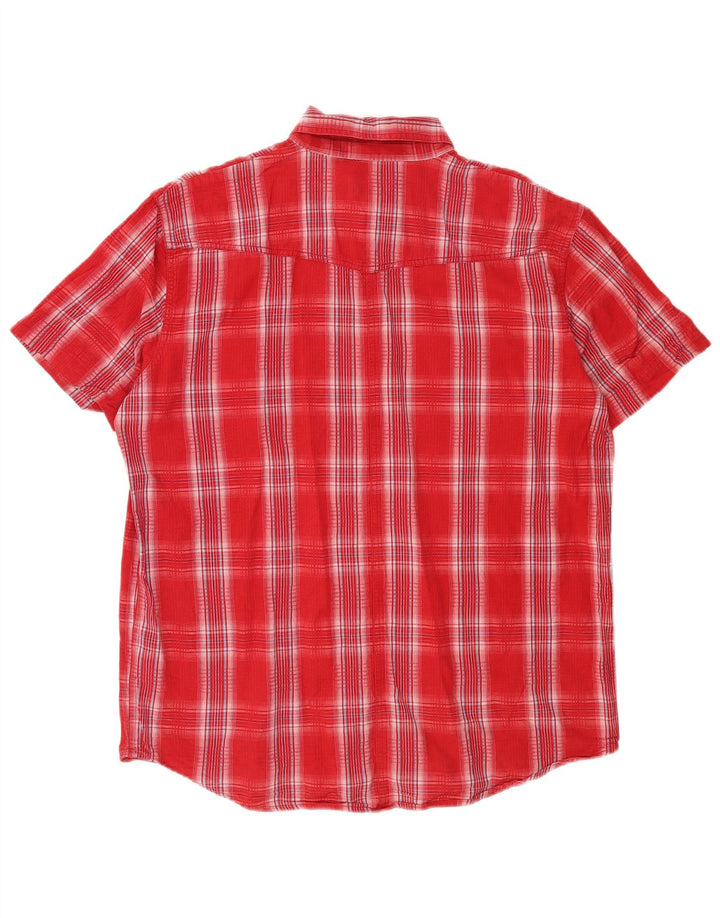 Camicia a maniche corte da uomo Wrangler in cotone a quadri rossi grandi