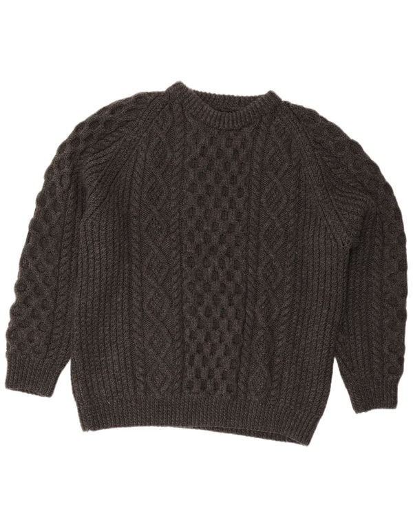 Maglione maglione girocollo da uomo vintage grigio XL