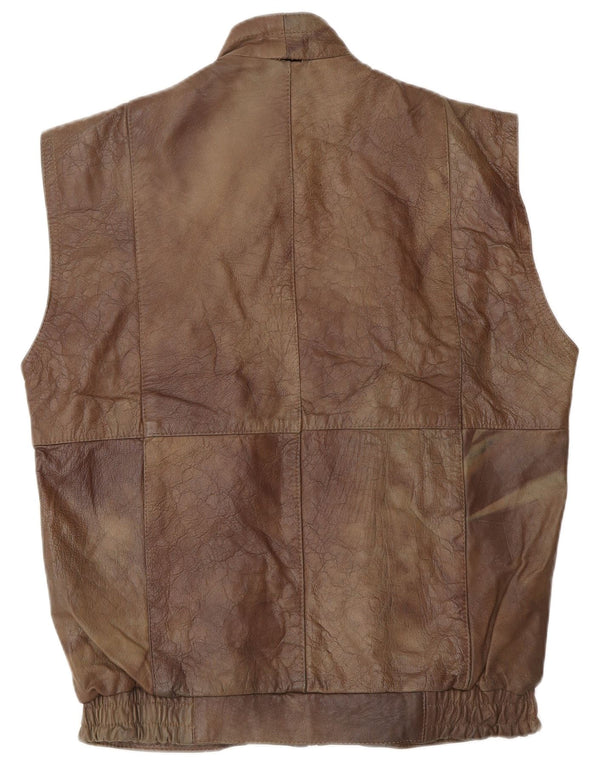 Gilet in pelle da uomo VINTAGE UK 38 Marrone medio