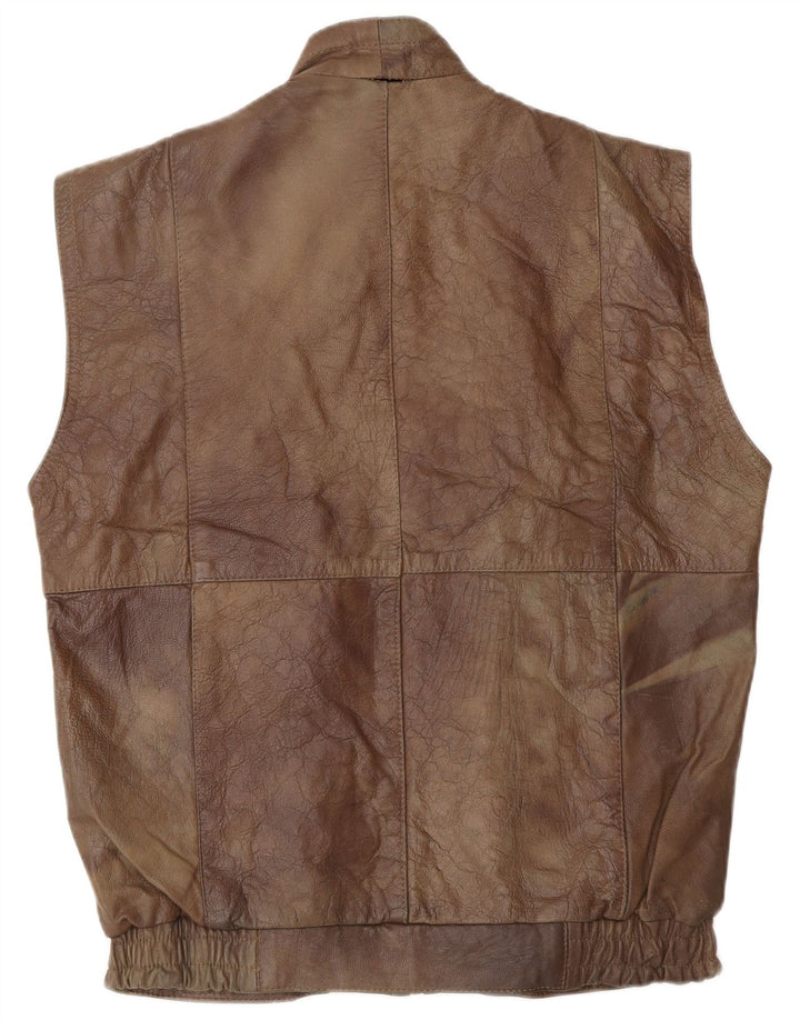 Gilet in pelle da uomo VINTAGE UK 38 Marrone medio