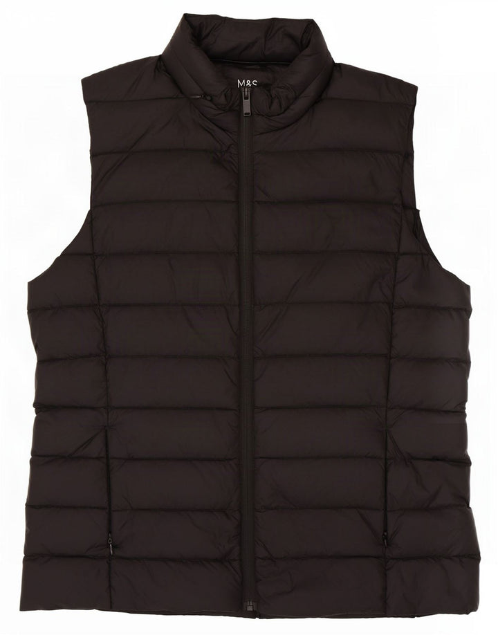 Gilet imbottito da donna Marks & Spencer UK 14 medio nero in poliammide