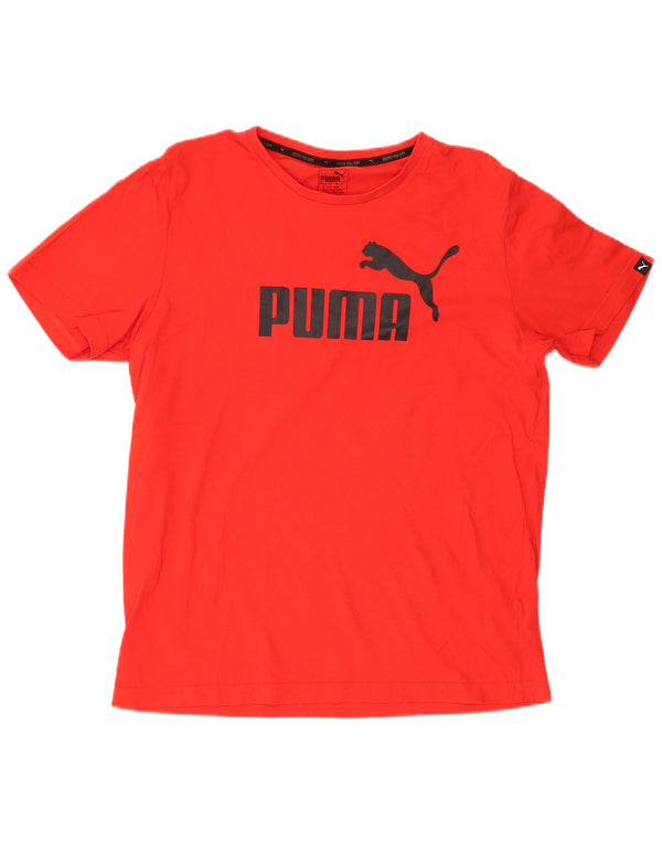 T-shirt grafica da uomo Puma Top grande in cotone rosso