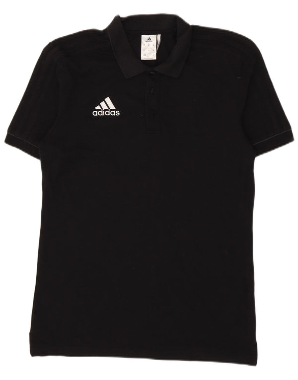 Polo Adidas Climalite da uomo in cotone nero medio