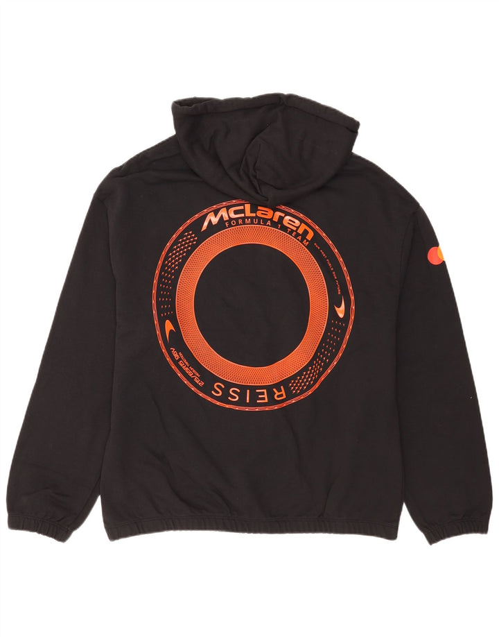 Maglione con cappuccio grafico da uomo Reiss in cotone nero medio