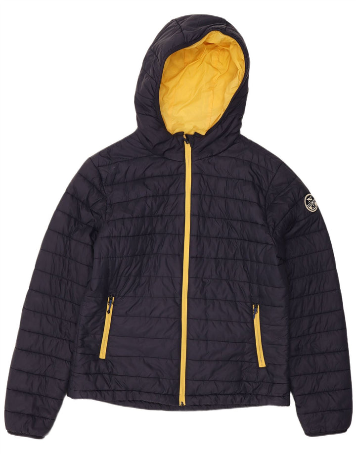 Giacca imbottita con cappuccio da uomo North Sails UK 38 media blu navy in poliammide