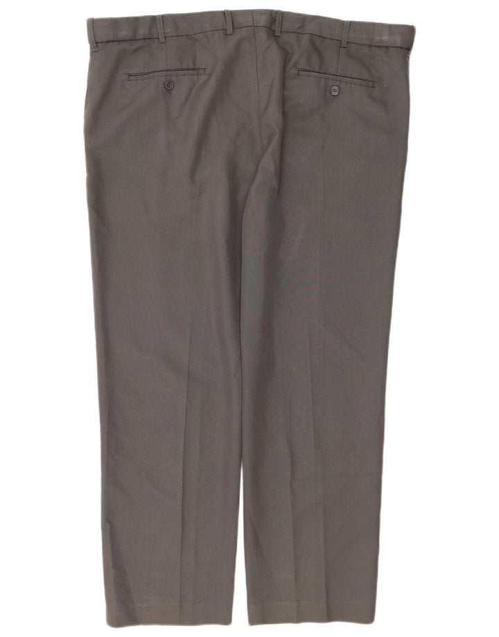 Pantaloni da abito affusolati da uomo Farah W42 L30 poliestere grigio
