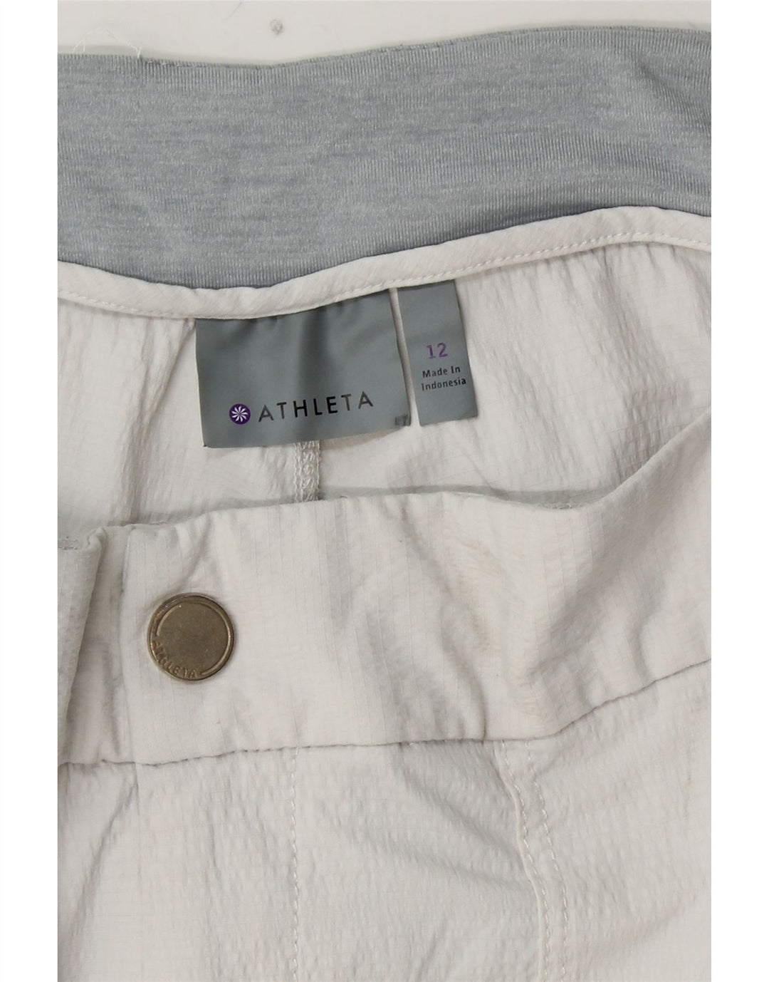 Pantaloni corti dritti da donna ATHLETA US 12 Large W32 L24 Nylon bianco