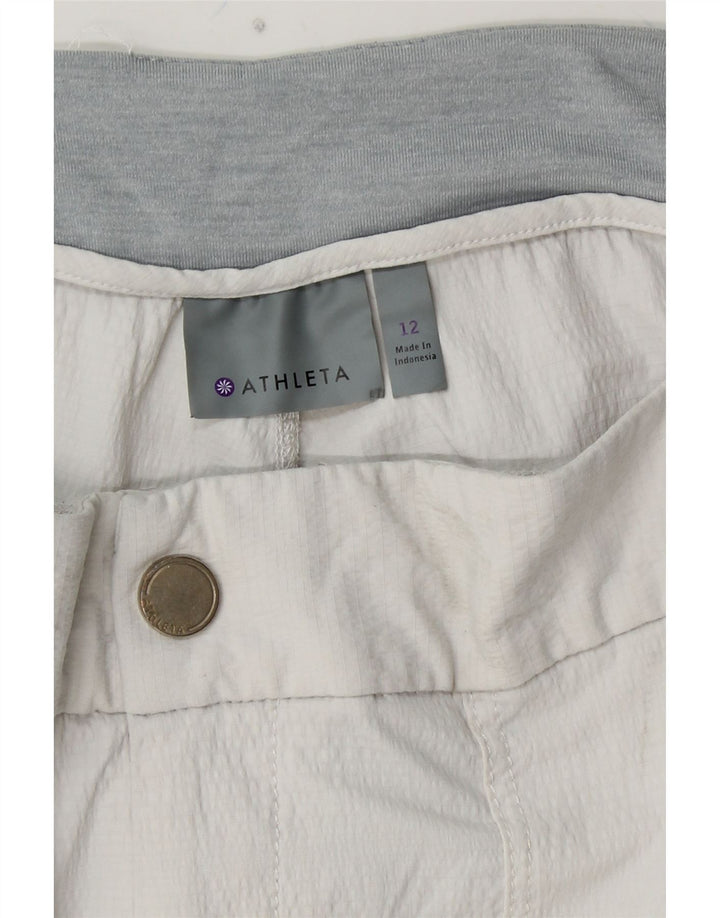Pantaloni corti dritti da donna ATHLETA US 12 Large W32 L24 Nylon bianco